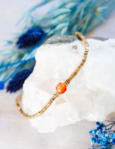 Shiny cornaline bracelet
