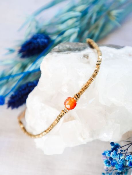 Shiny cornaline bracelet